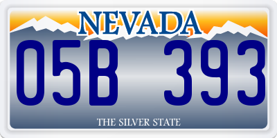 NV license plate 05B393