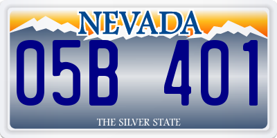 NV license plate 05B401