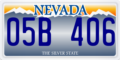 NV license plate 05B406