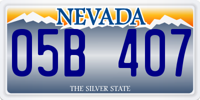 NV license plate 05B407