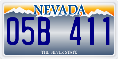 NV license plate 05B411