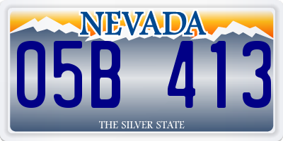 NV license plate 05B413
