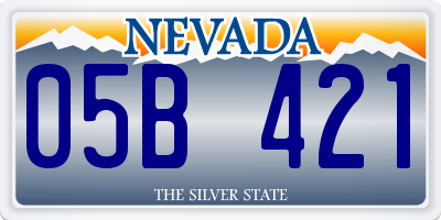 NV license plate 05B421