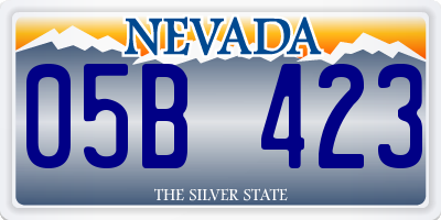 NV license plate 05B423