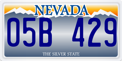 NV license plate 05B429