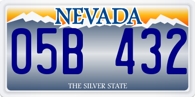 NV license plate 05B432