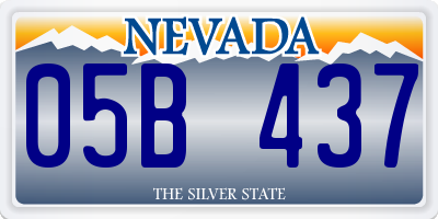 NV license plate 05B437