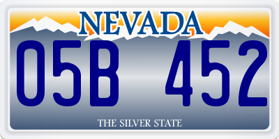 NV license plate 05B452