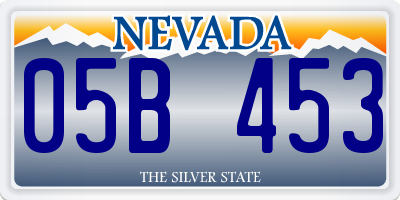 NV license plate 05B453