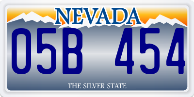 NV license plate 05B454