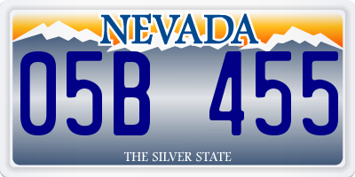 NV license plate 05B455