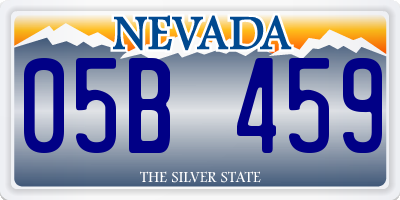 NV license plate 05B459