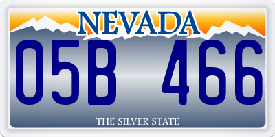 NV license plate 05B466
