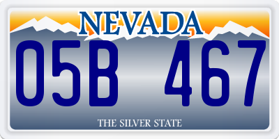 NV license plate 05B467