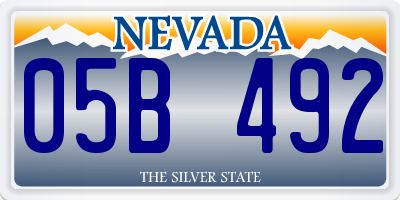 NV license plate 05B492