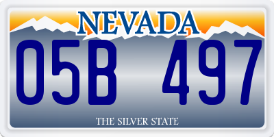 NV license plate 05B497
