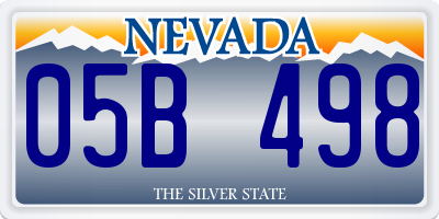 NV license plate 05B498