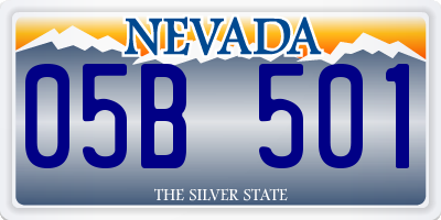 NV license plate 05B501