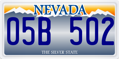 NV license plate 05B502