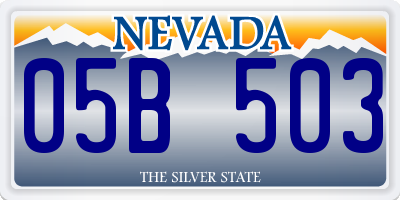 NV license plate 05B503