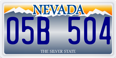 NV license plate 05B504