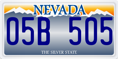 NV license plate 05B505