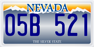 NV license plate 05B521