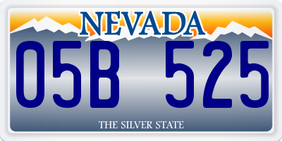 NV license plate 05B525