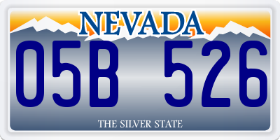 NV license plate 05B526