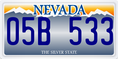 NV license plate 05B533