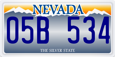 NV license plate 05B534