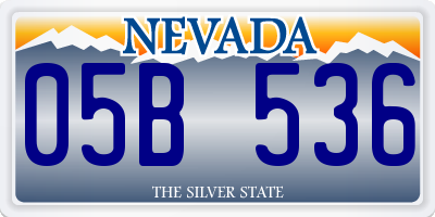 NV license plate 05B536