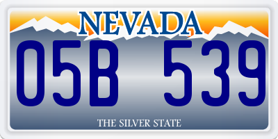 NV license plate 05B539
