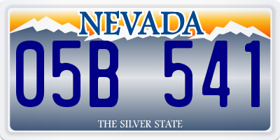 NV license plate 05B541