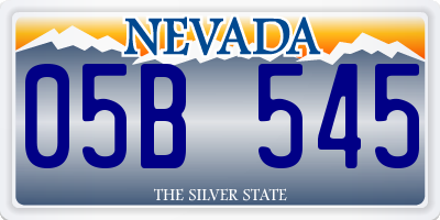 NV license plate 05B545