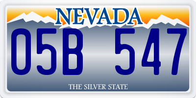 NV license plate 05B547