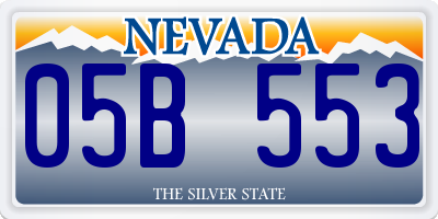 NV license plate 05B553