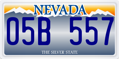 NV license plate 05B557