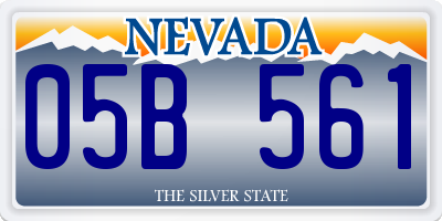 NV license plate 05B561