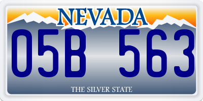 NV license plate 05B563