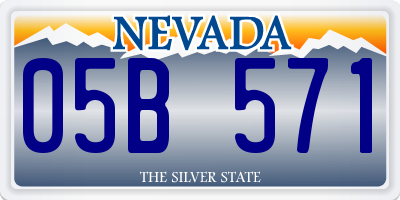 NV license plate 05B571