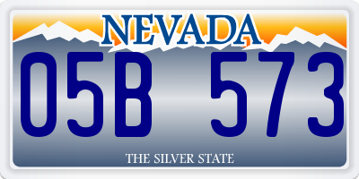 NV license plate 05B573