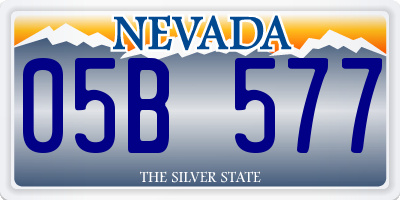 NV license plate 05B577