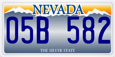 NV license plate 05B582