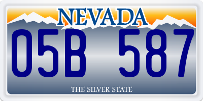 NV license plate 05B587