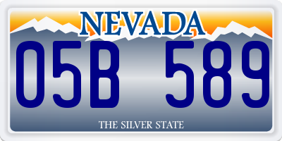 NV license plate 05B589