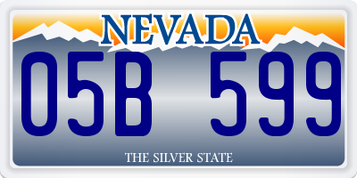 NV license plate 05B599