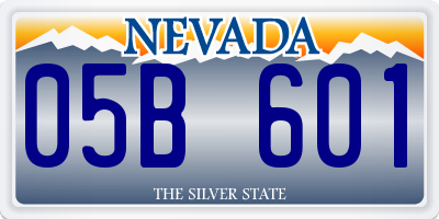 NV license plate 05B601