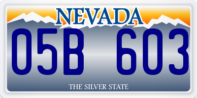 NV license plate 05B603