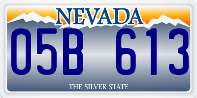 NV license plate 05B613
